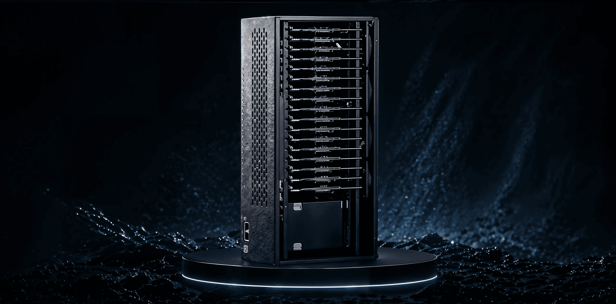 Sikrid Samsung BoxPhone rack on pedestal — high-density device farm hardware for automation